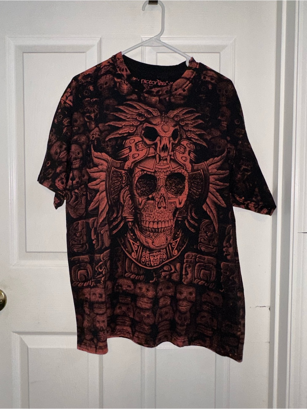Chichen Itza Mexico Shirt Mens XL
Black Acid Wash Pictorika Aztec T
Shirt